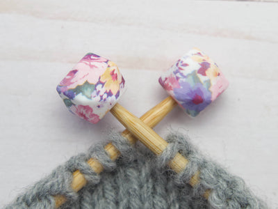 Mauve Floral Hexagon | Stitch Stoppers Knitting Notions