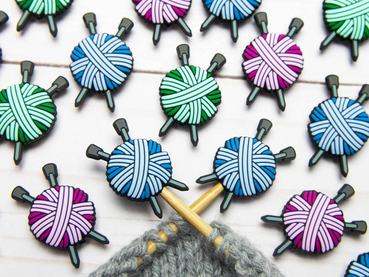 Pink Yarn Ball Stitch Stoppers