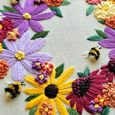 Bumblebee Bouquet Embroidery Kit