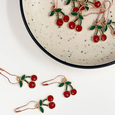 Red Cherries Stitch Markers, Crochet and Knit Tools