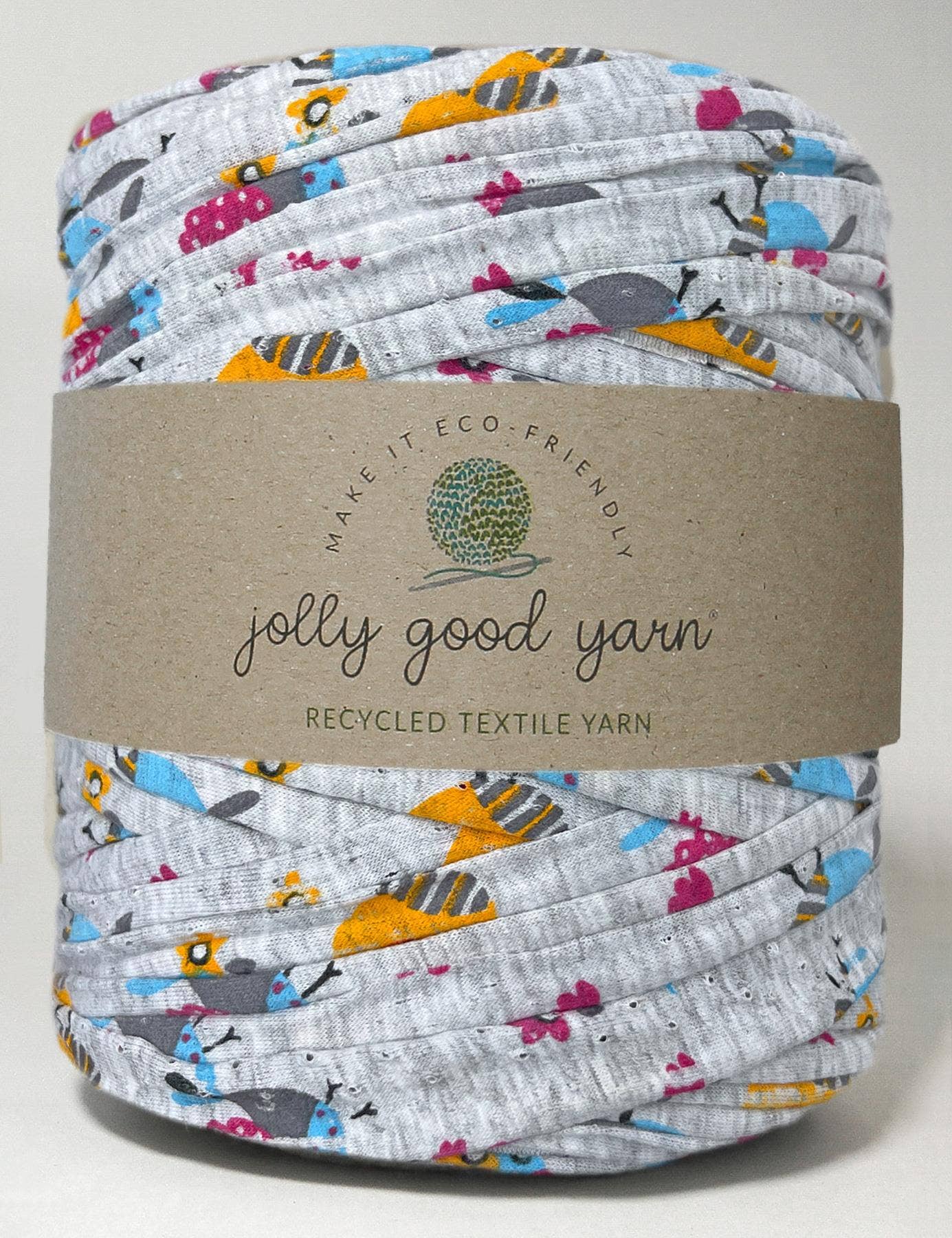 Bird patterned t-shirt yarn (100-120m)