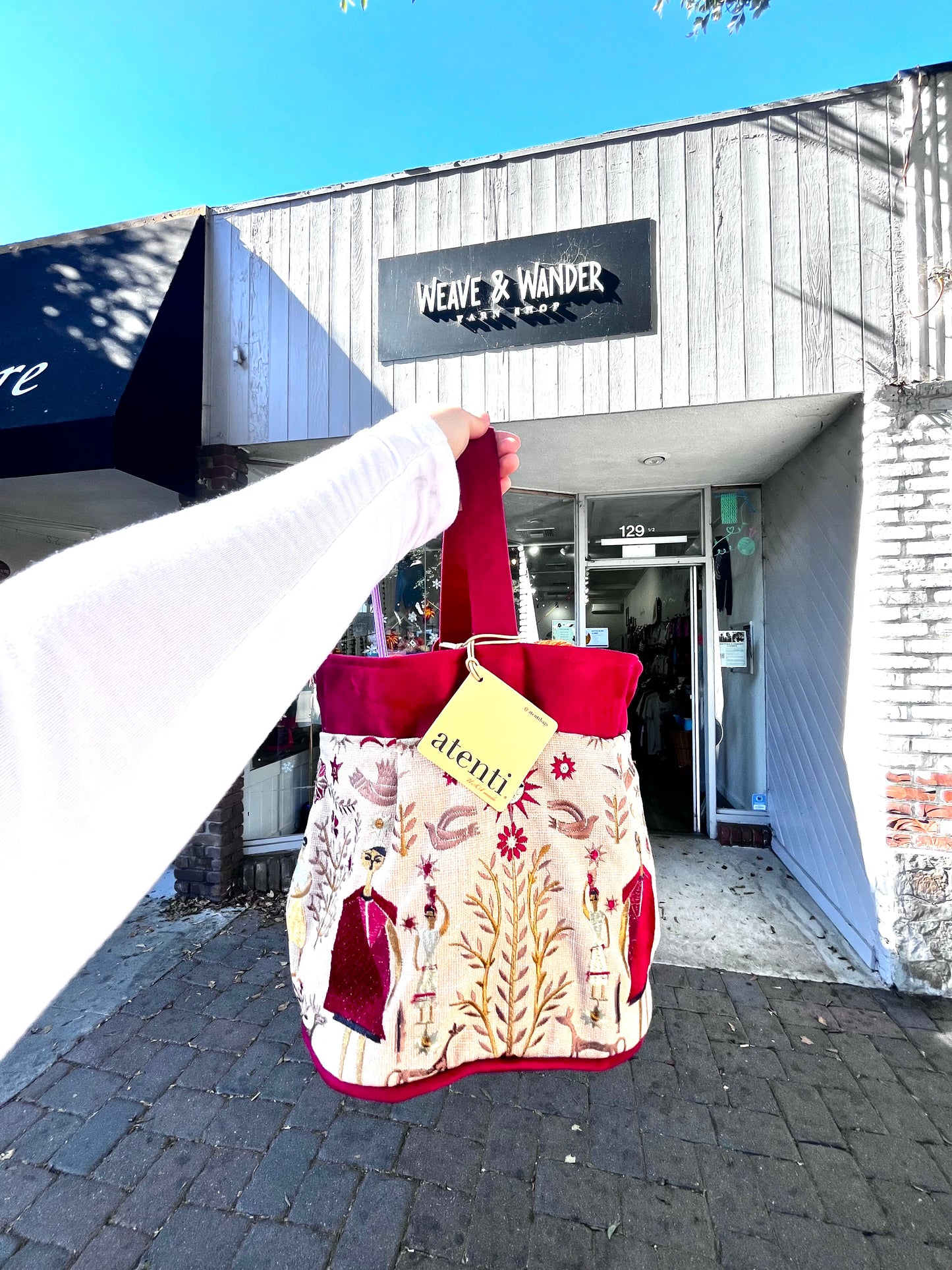 Premium Knitting and Crochet Organizer and Project Bag - Red Harvest Inspired Floral