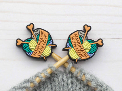 Handmade With Love Orange | Stitch Stoppers Knitting Notions