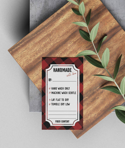 10 Handmade with Love Plaid Holiday Care Tags