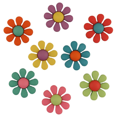 70s Themed Flower Buttons