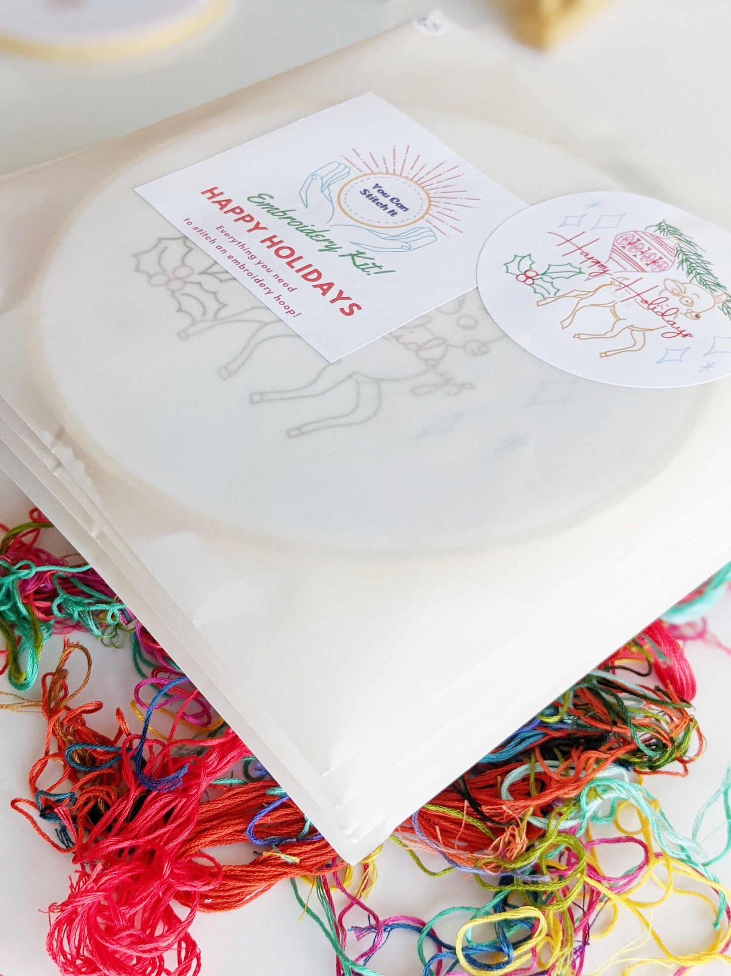Holiday Deer Embroidery Kit