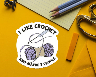 I like Crochet and 3 People Sticker