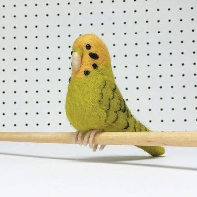 Needle Felting Kit Budgie Green. Make a budgerigar