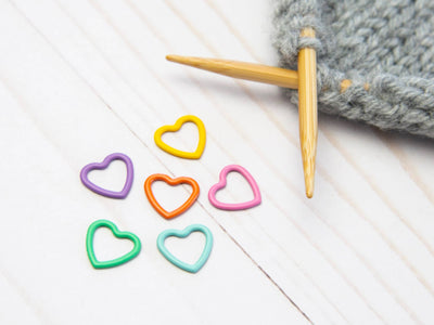 Colorful Heart Closed Ring | Stitch Markers Knitting Notions