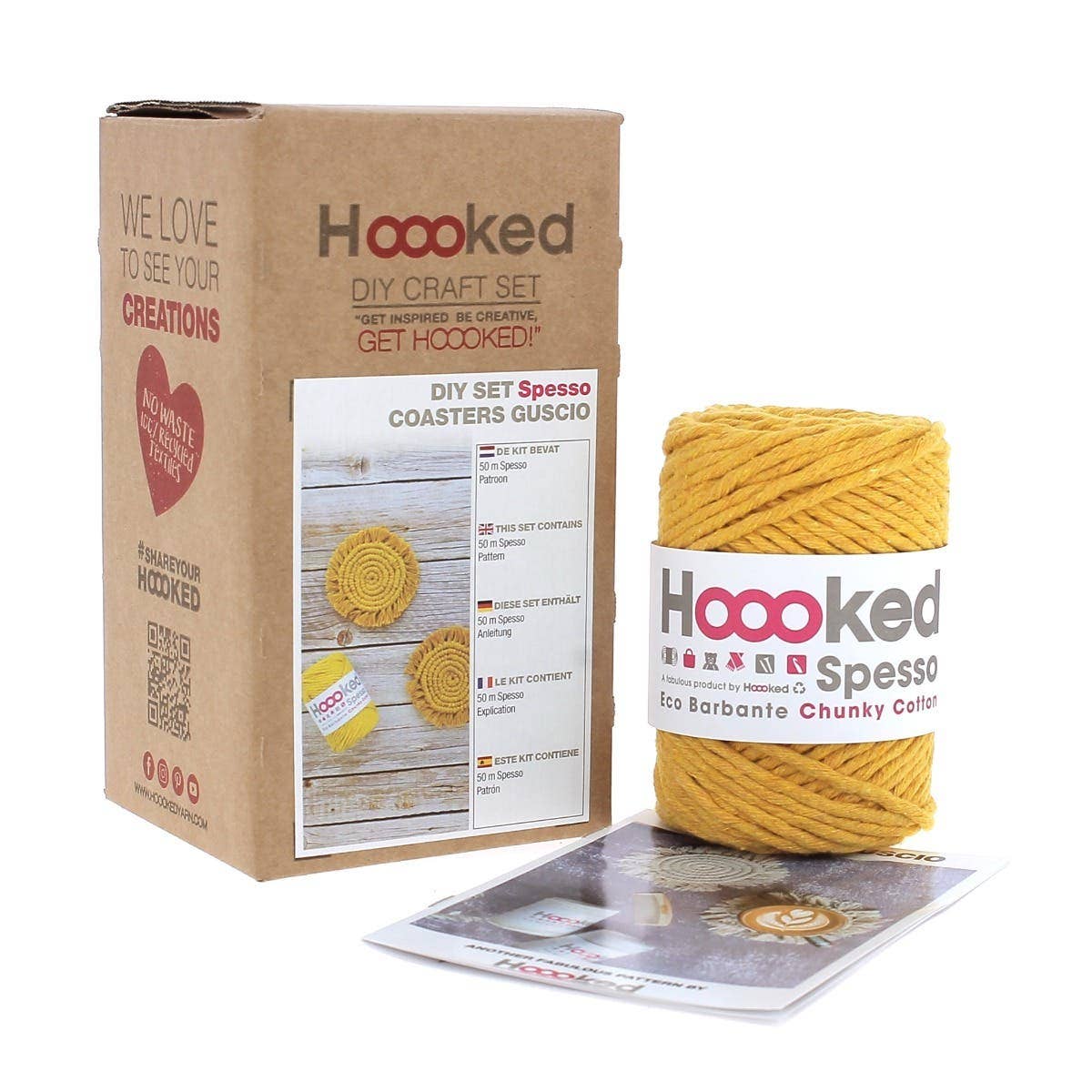 DIY Macramé Kit Coasters Guscio Curry