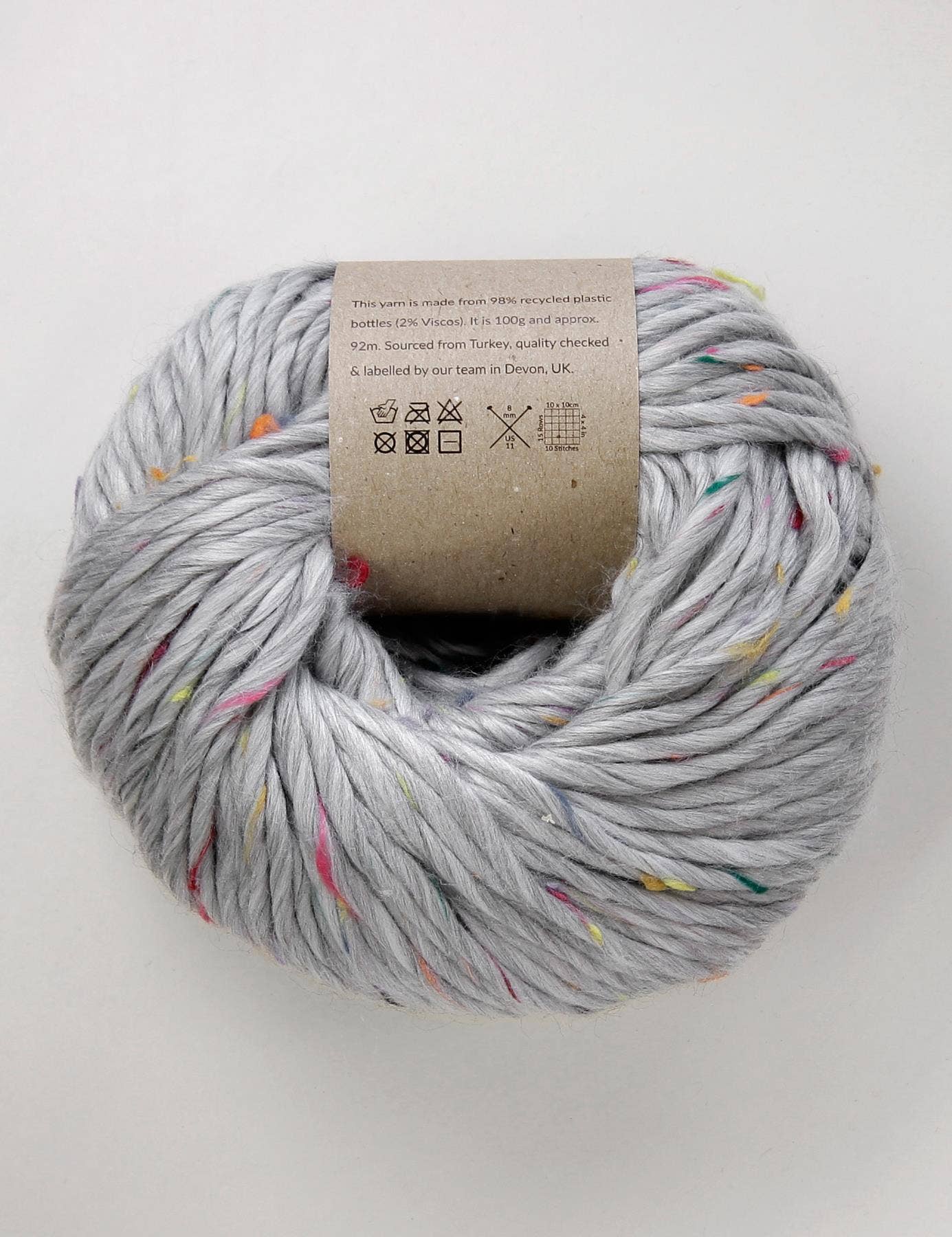 Torquay Grey recycled plastic yarn (100g)