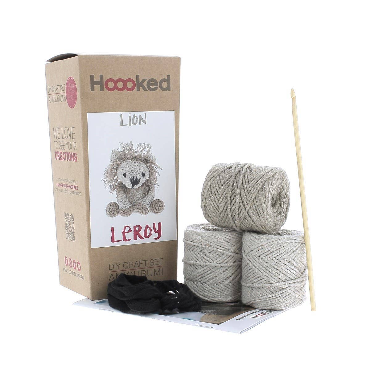 DIY Crochet Kit Lion Leroy Eco Barbante