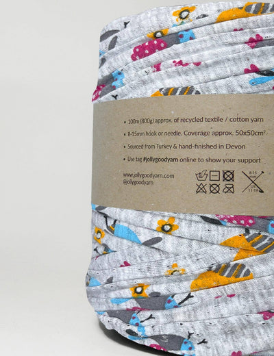 Bird patterned t-shirt yarn (100-120m)