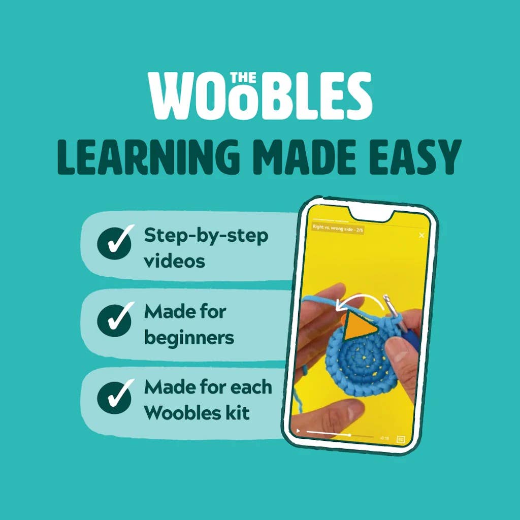 Woobles Rainbow Narwhal Beginner Crochet Kit