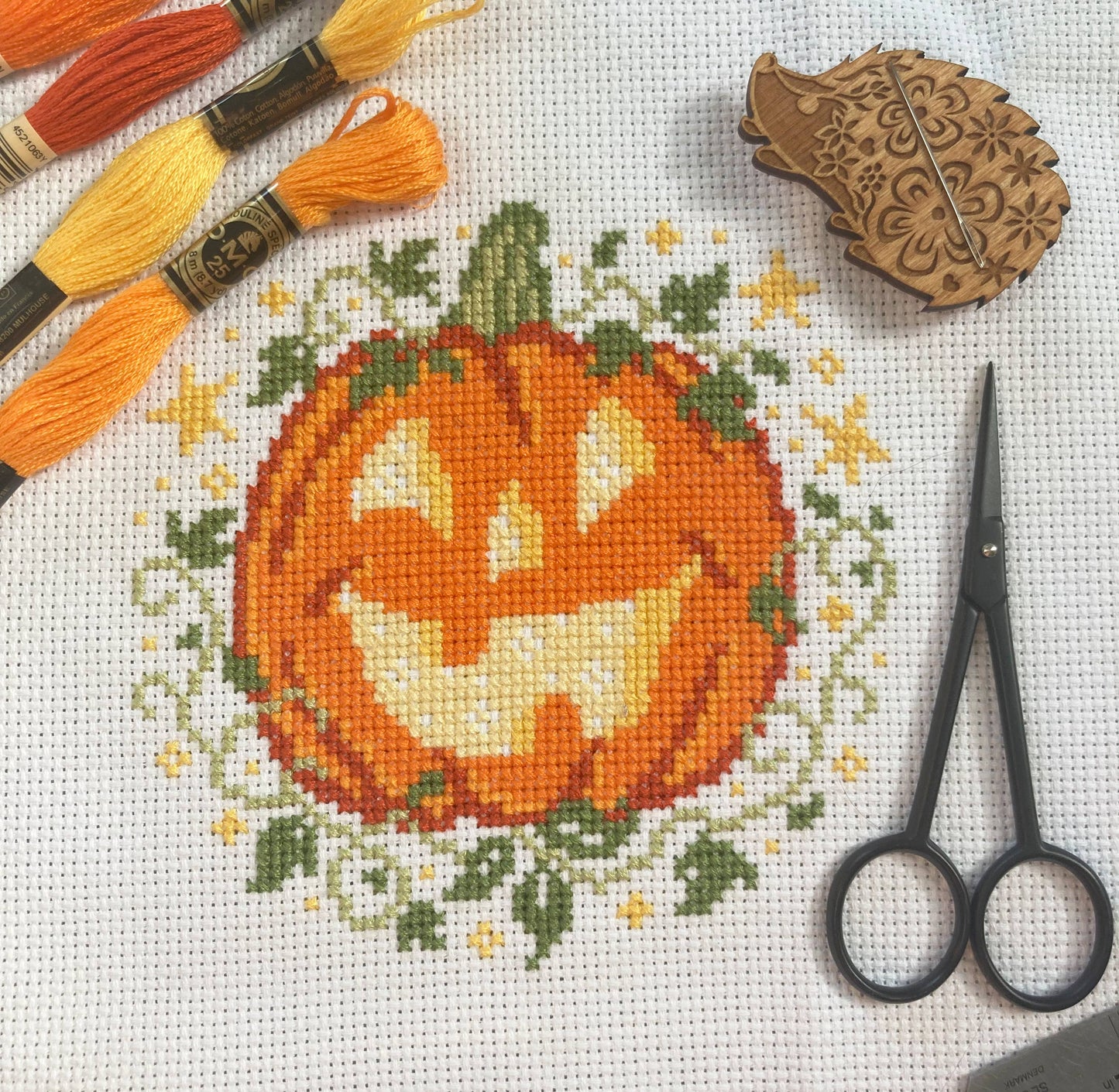Pumpkin and Stars - Cross Stitch Kit