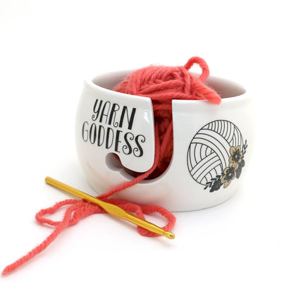 Yarn Goddess Yarn Bowl, ceramic yarn keeper