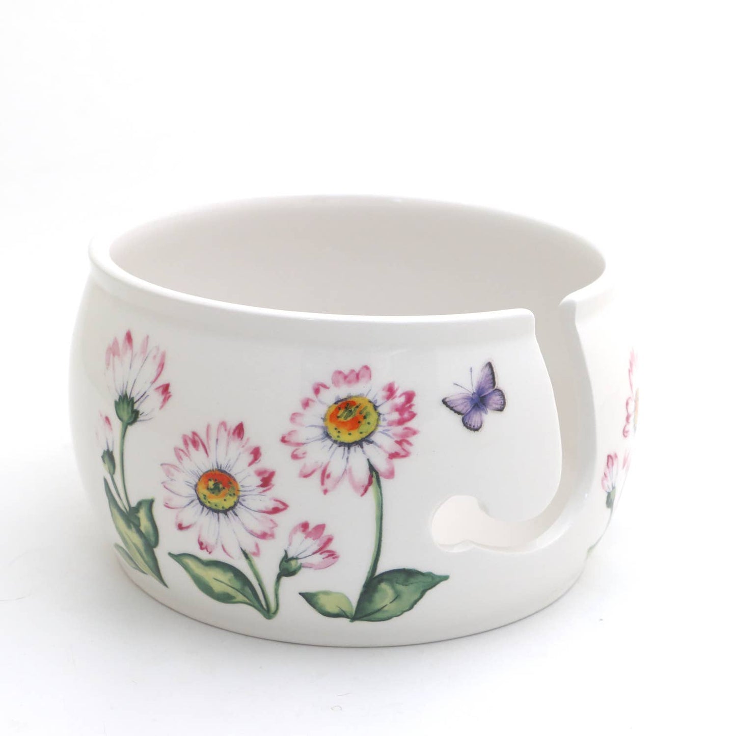Pink Daisy Yarn Bowl