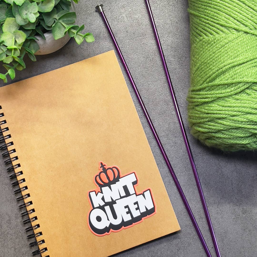 Crochet and Knit Queen Stickers