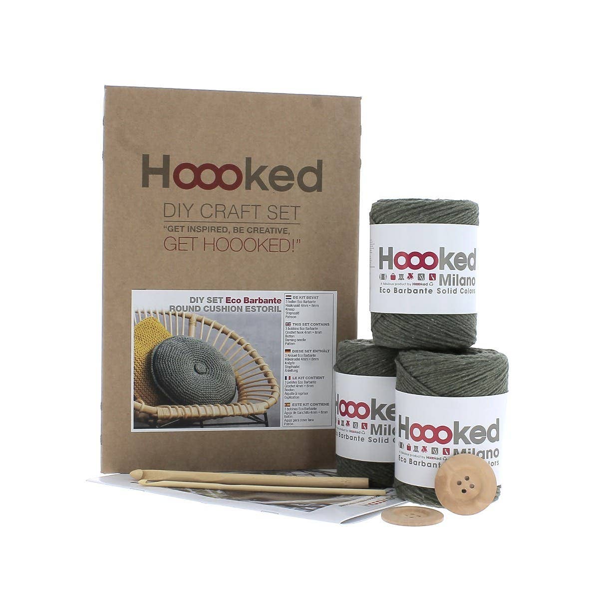 DIY Crochet Kit Round Cushion Estoril Aspen