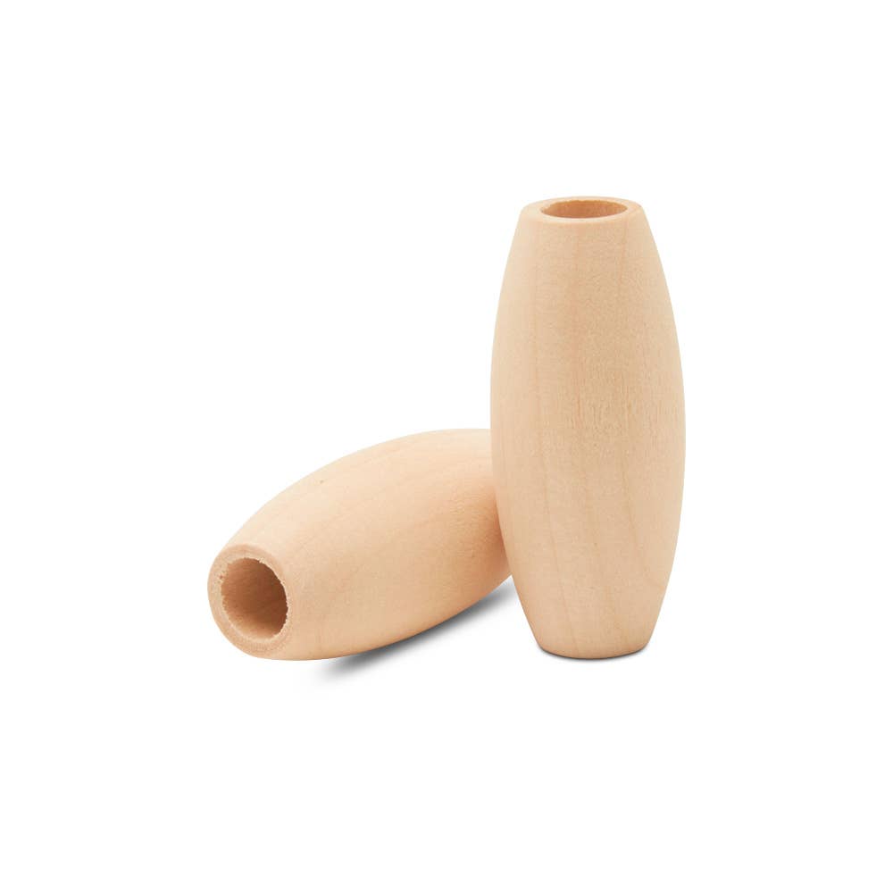 Wooden Macrame Tube Bead , 2"