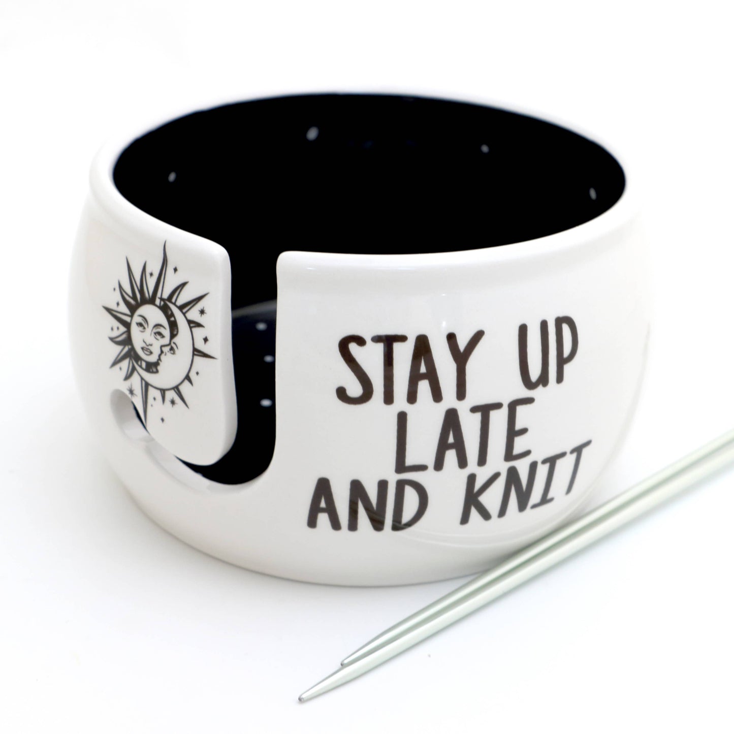 Stay Up Late and Knit Yarn Bowl
