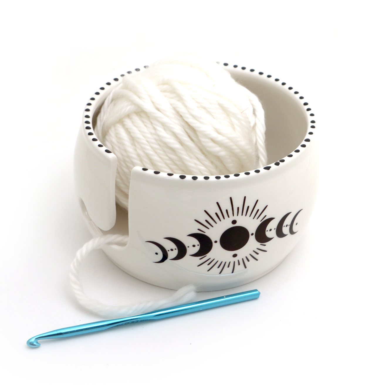 Moon Phase Ceramic Yarn Bowl