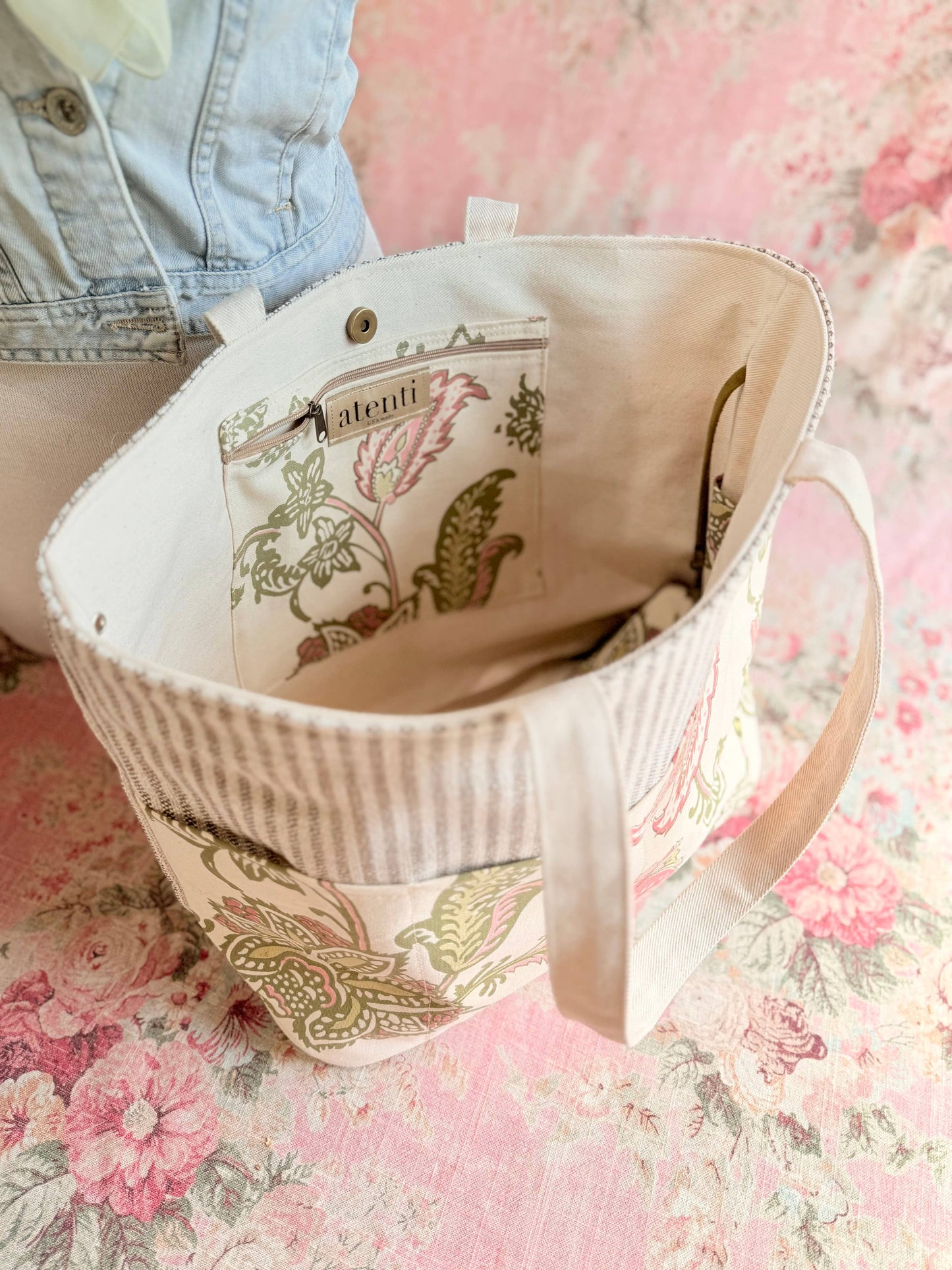 The Rosalie Project Tote-Lg, Needle Arts/Craft Carryall, USA Handmade