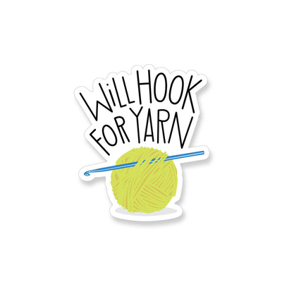 Will Hook for Yarn Vinyl Sticker