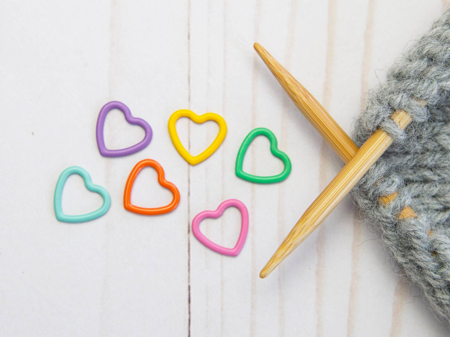 Colorful Heart Closed Ring | Stitch Markers Knitting Notions