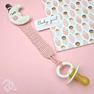 DIY Crochet Kit - Pacifier Clip Moon