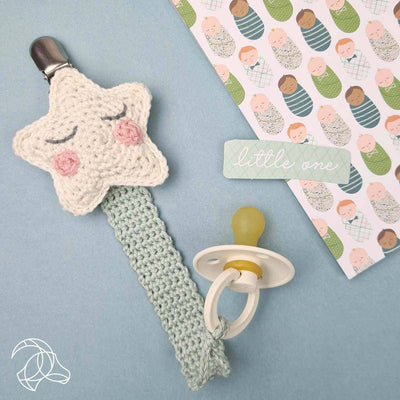 DIY Crochet Kit - Pacifier Clip Star