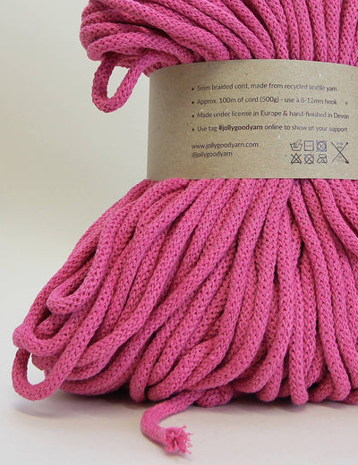 5mm Colyton Pink recycled cotton macrame cord (100m)
