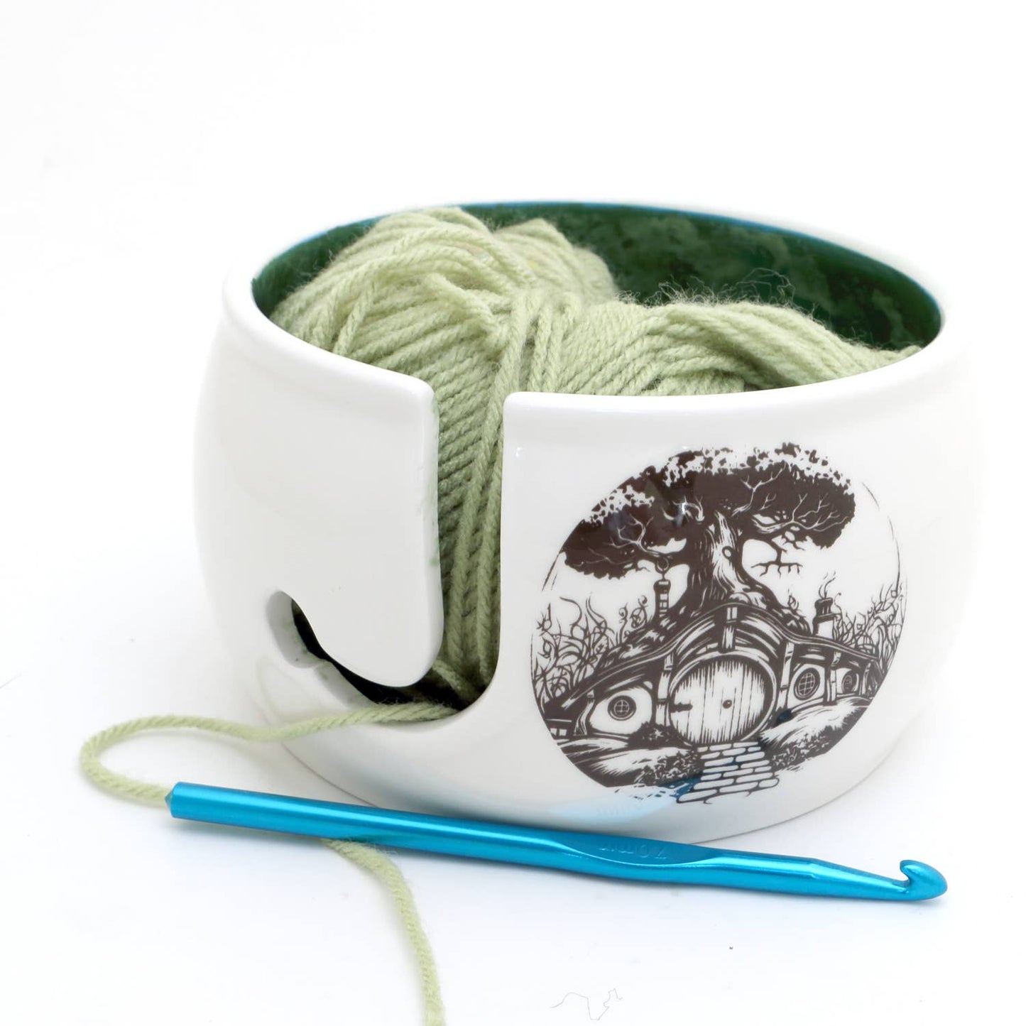 Hobbit yarn bowl, fairy door, mystical gifts