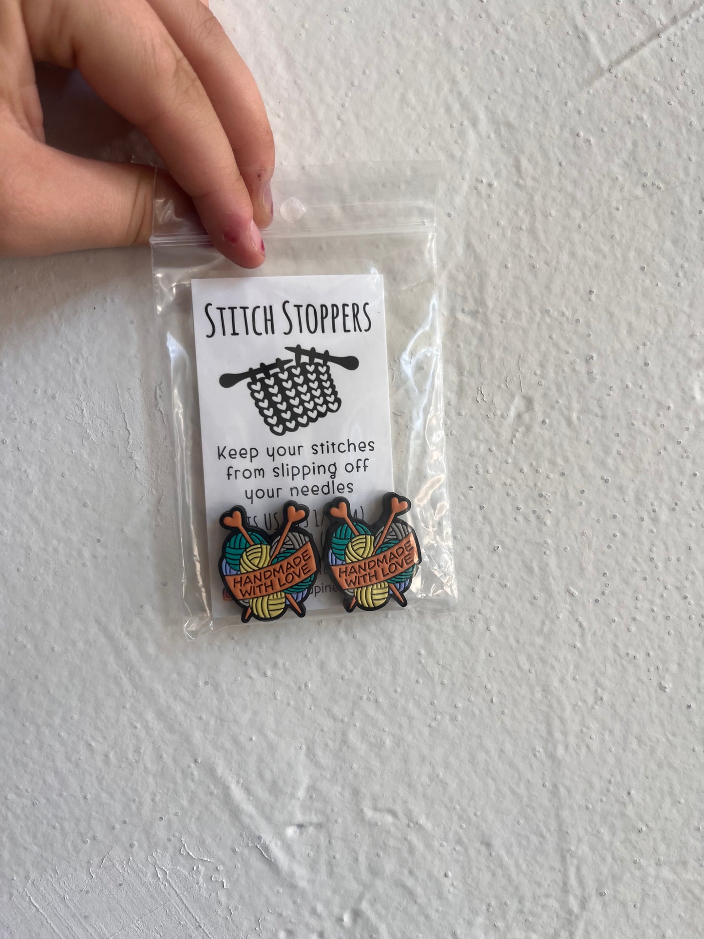 Handmade With Love Orange | Stitch Stoppers Knitting Notions