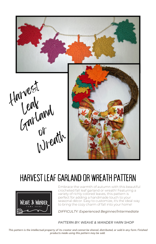 Harvest Leaf Garland or Wreath Pattern