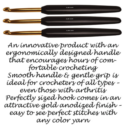 Knitter's Pride (KnitPro) - 6" Crochet Hook - Gold Soft Touch