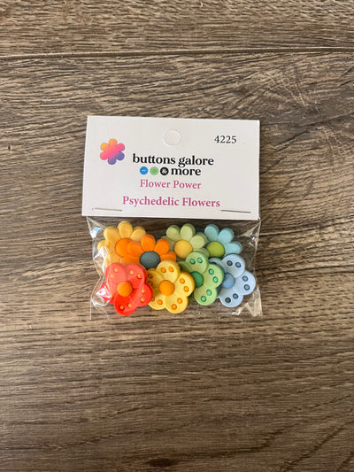 Psychedelic Flower Buttons
