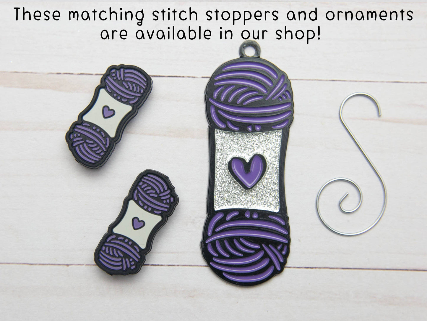 Purple Yarn Skein Christmas Ornament Knitting Ball Crochet