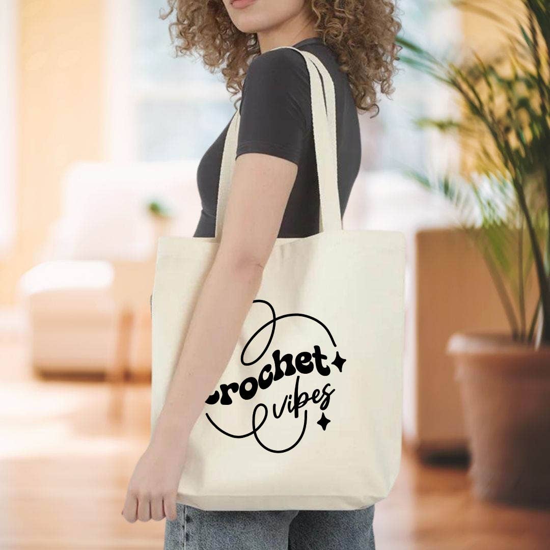 Crochet Vibes Canvas Tote Bag