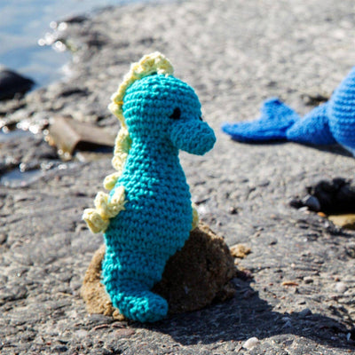 DIY Crochet Kit Seahorse Bubbles Eco Barbante Lagoon