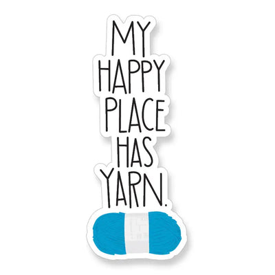 Happy Place Has Yarn, Knitting Vinyl Sticker