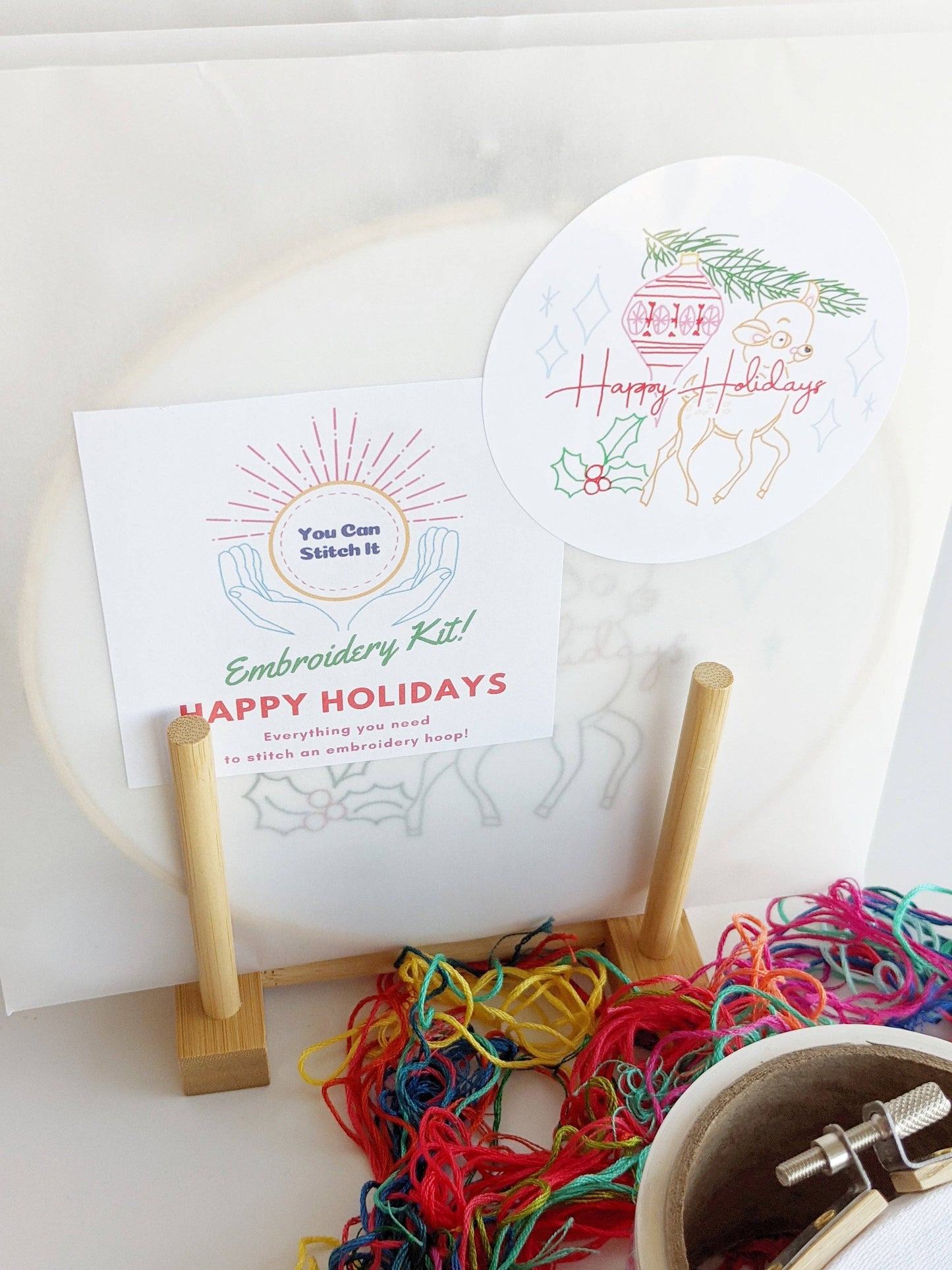 Holiday Deer Embroidery Kit