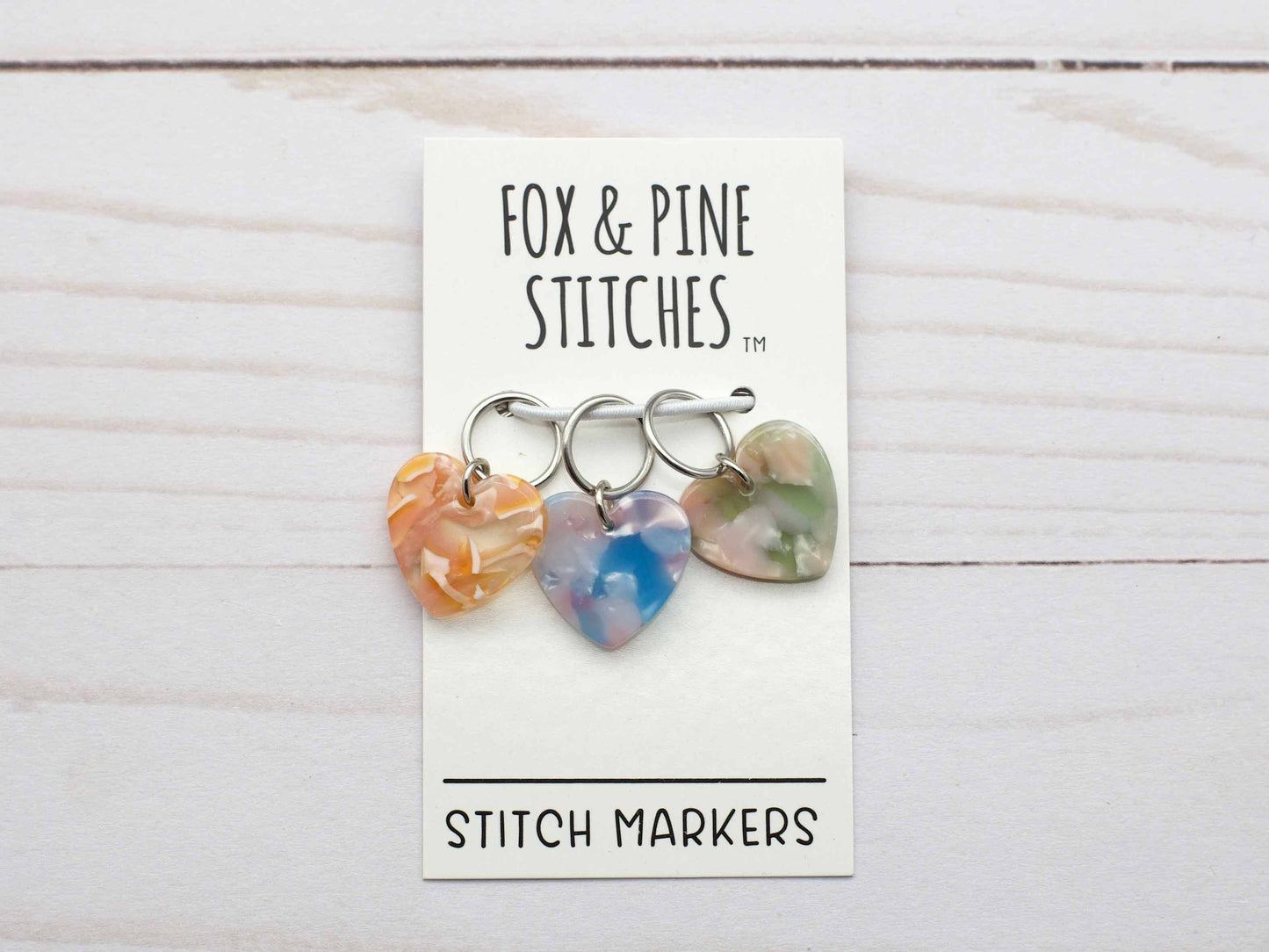Heart Stained Glass Stitch Markers