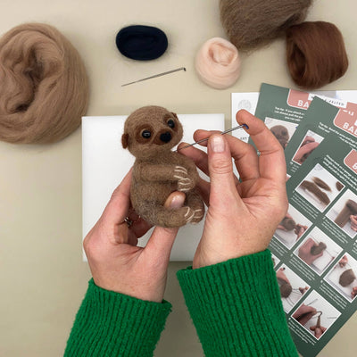 Needle Felting Kit, Baby Sloth