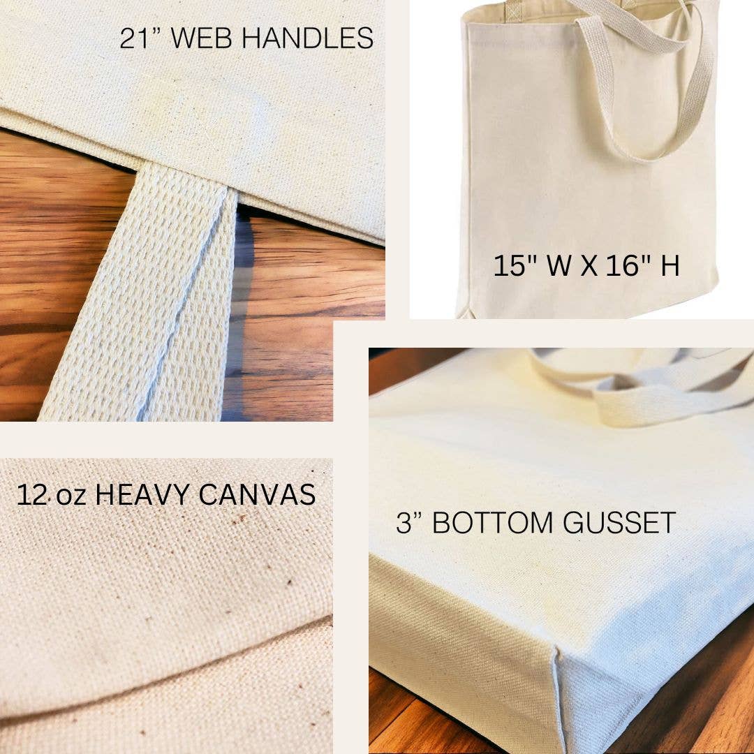 Just One More Row Canvas Tote Bag