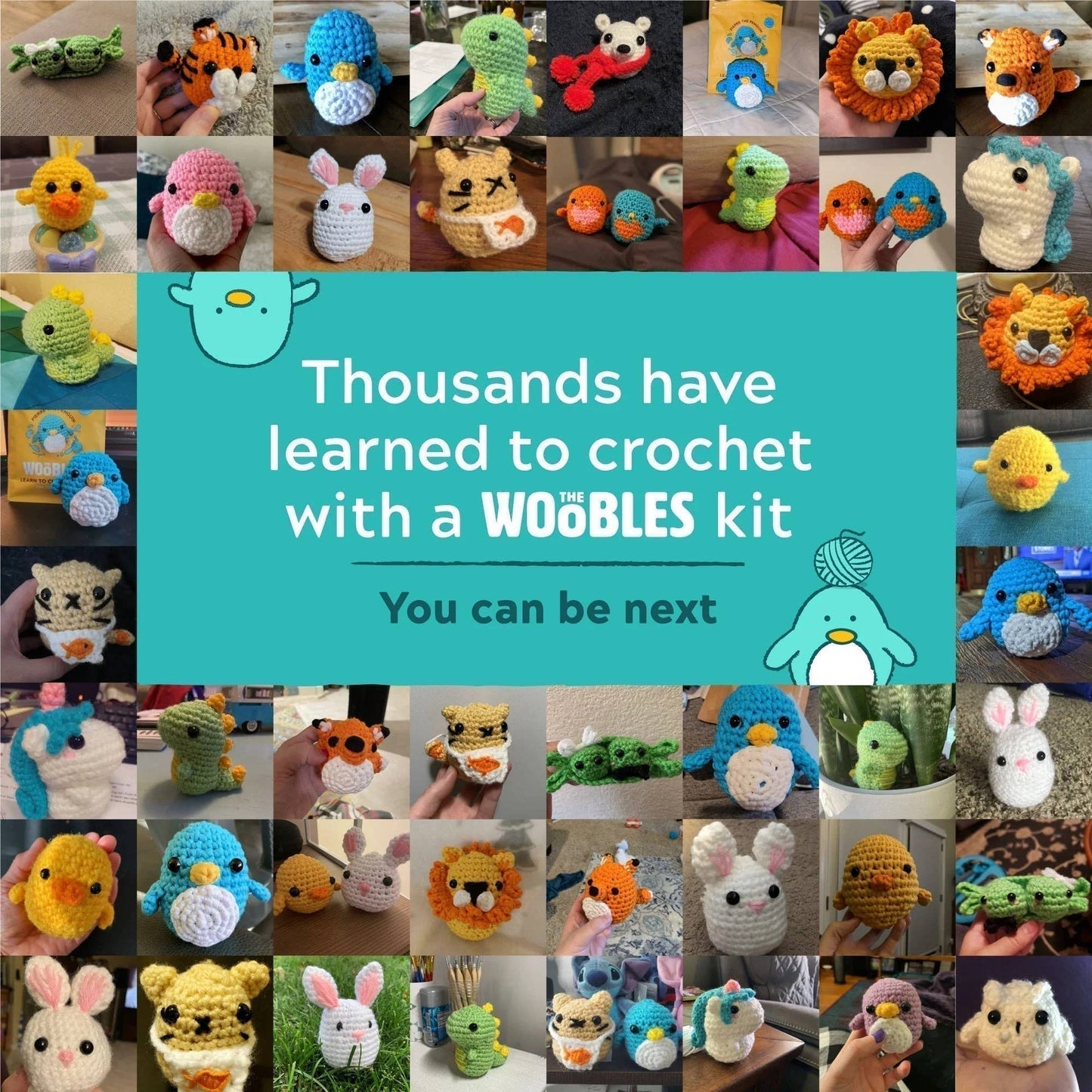 Woobles Rainbow Narwhal Beginner Crochet Kit