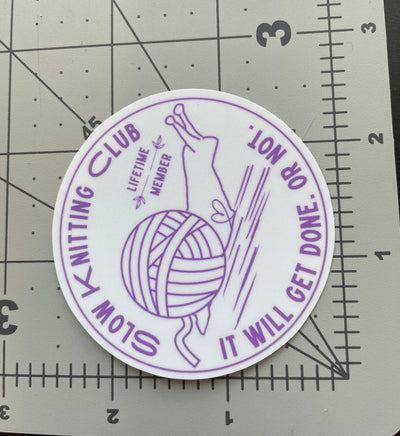 Slow Knitting Club Vinyl Sticker