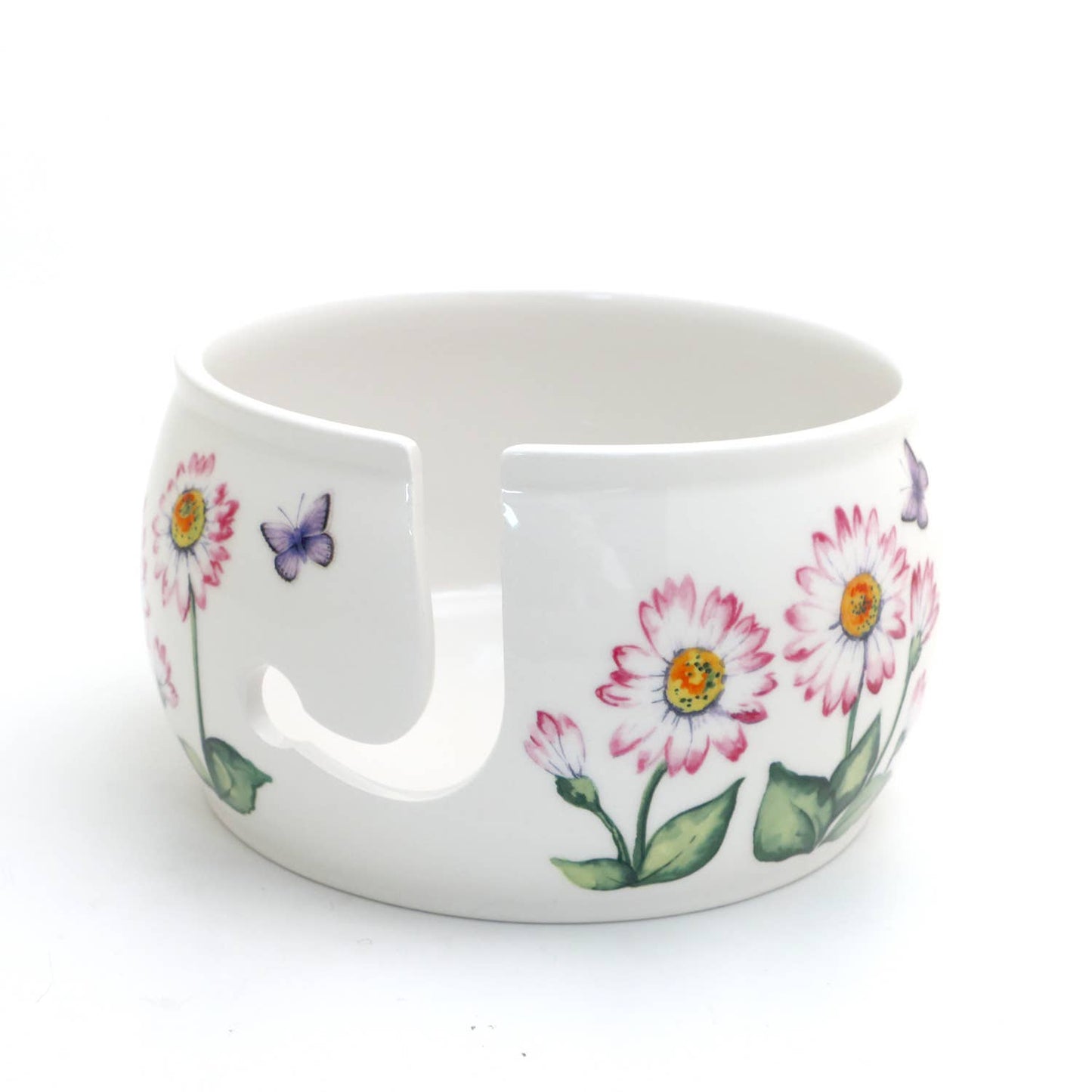 Pink Daisy Yarn Bowl