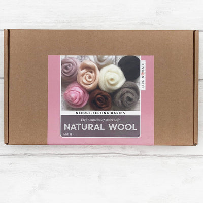 Needle felting starter kit - Natural. 70g 100% wool roving.