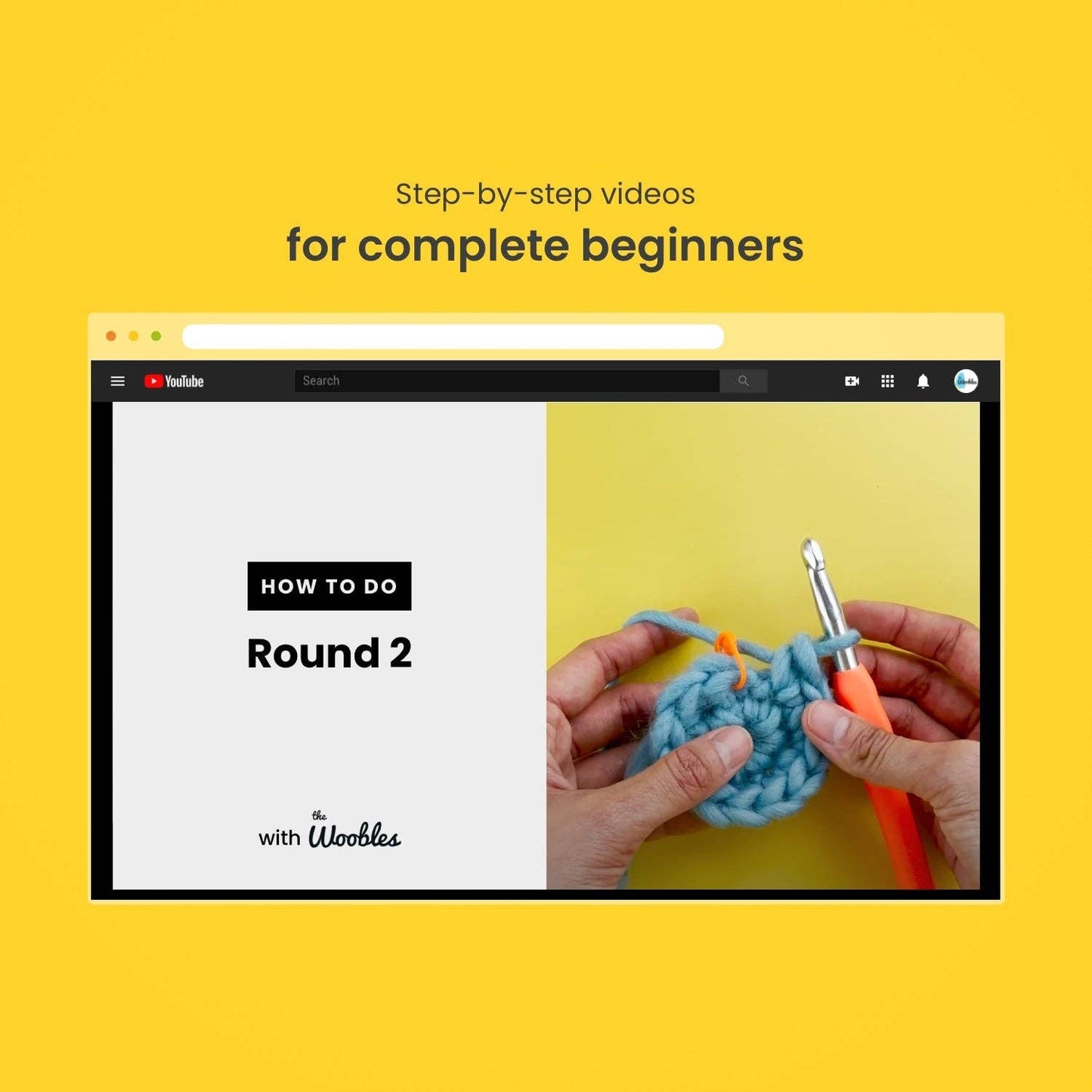 Woobles Fred the Dinosaur Beginner Crochet Kit